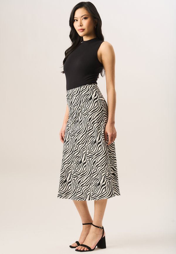 ZEBRA PRINT BIAS - A-line skirt - mono2
