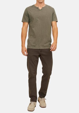 3ER PACK SPLIT - Basic T-shirt - weiß beige grün