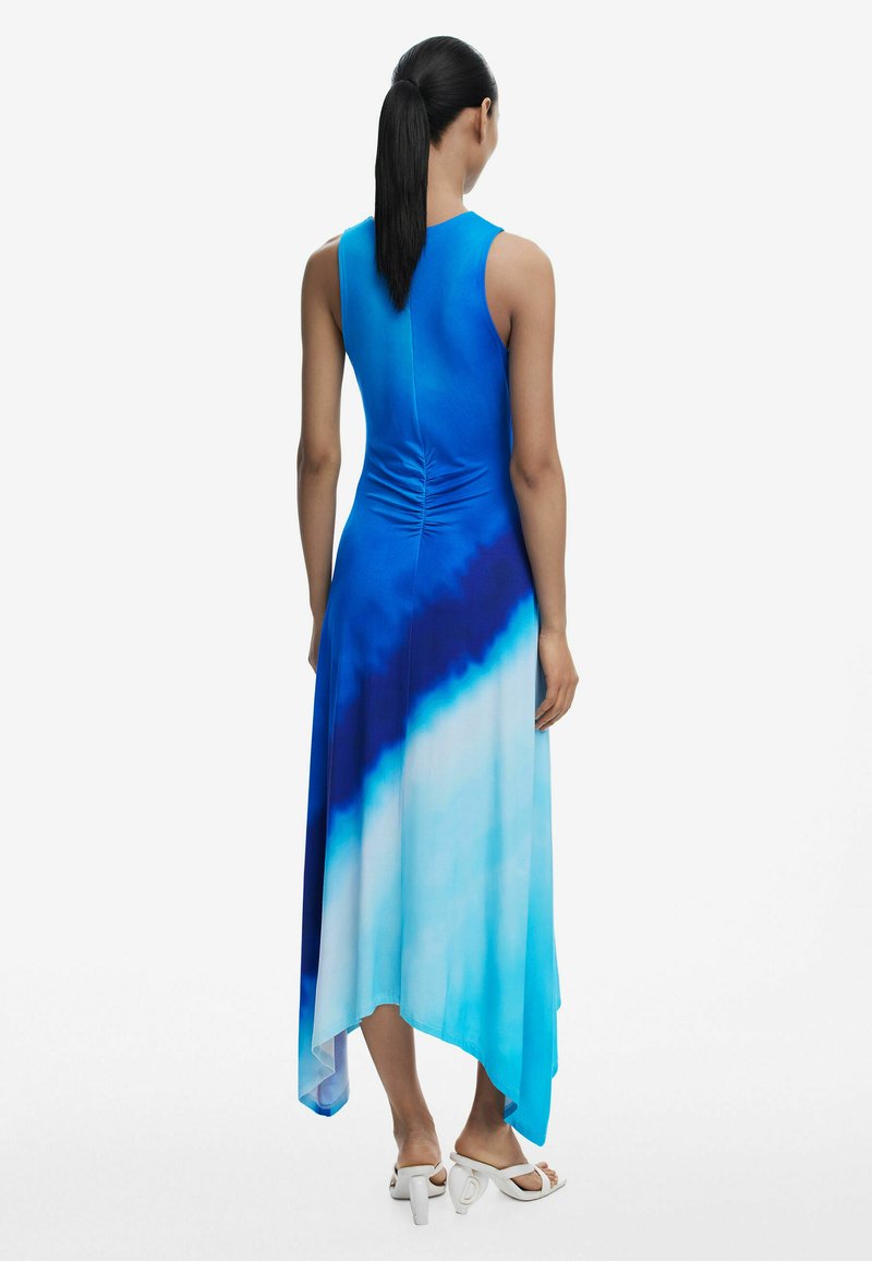 Robe Desigual Femme – Graphique, Manches Longues, Bleu Marine, Taille S