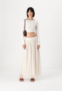 ONLY ONLIVY MAXI SKIRT - Gonna lunga - whitecap gray/silver foil