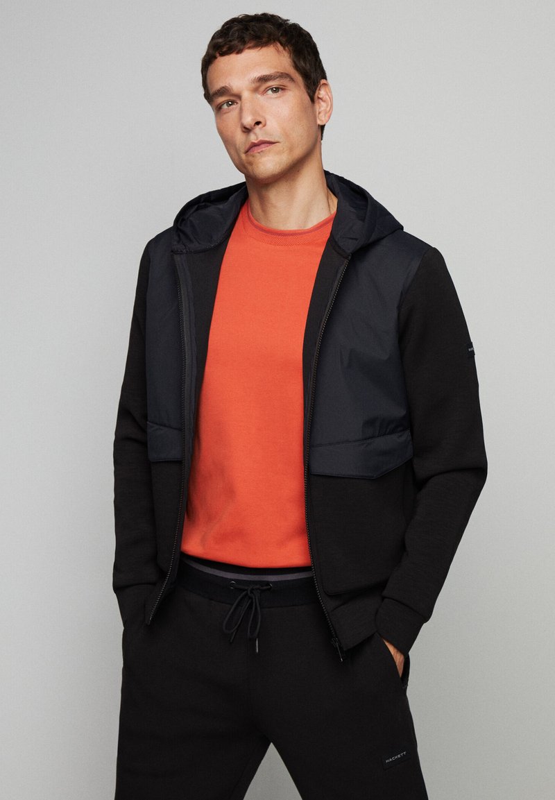 Hackett London Homme Sweat Hybride Zippé – Polaire & Matelassé – Automne-Hiver 2022