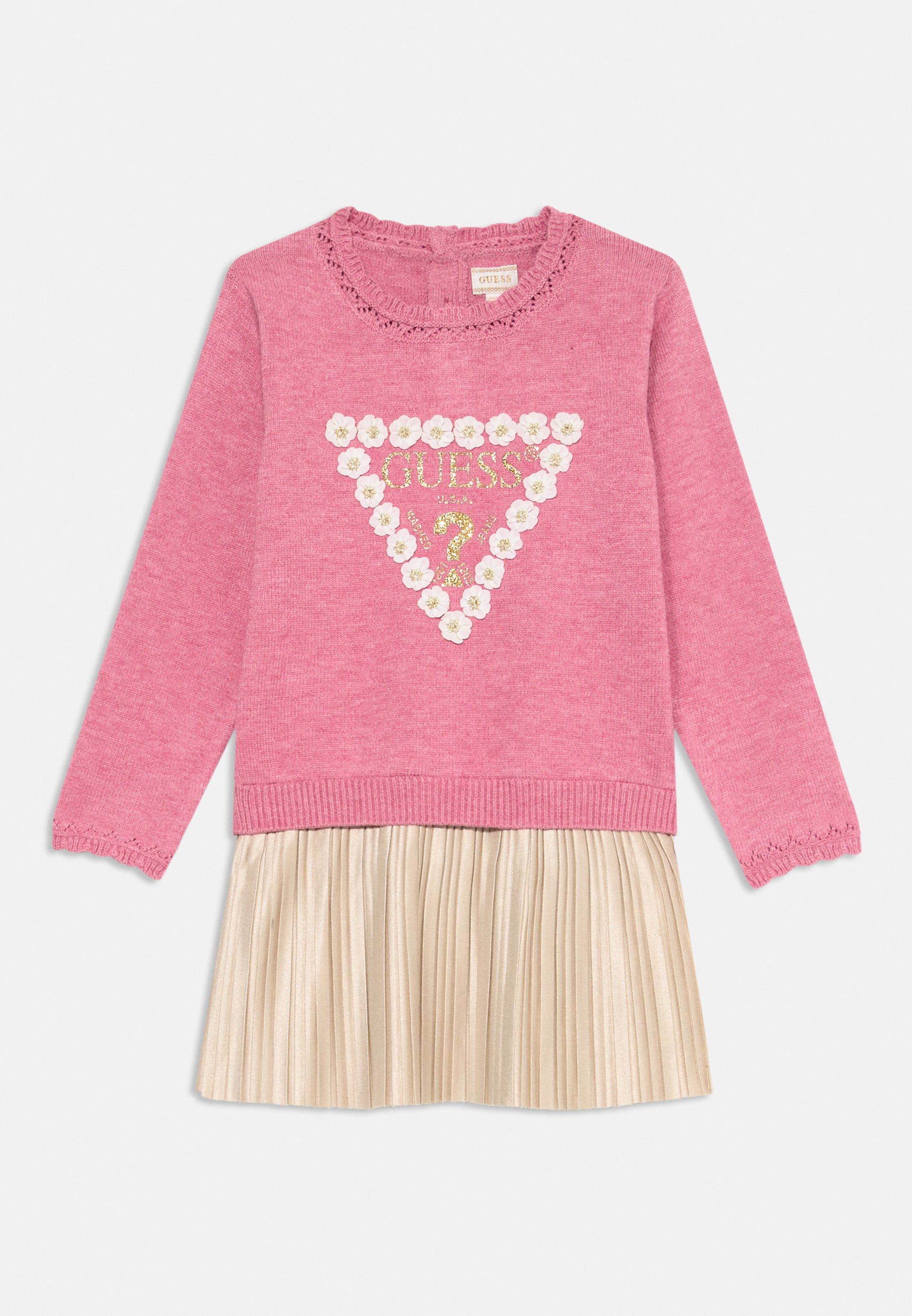 Guess TODDLERLS MIXED FABRIC DRESS - Jumper dress - polly pink/pink -  Zalando.ie