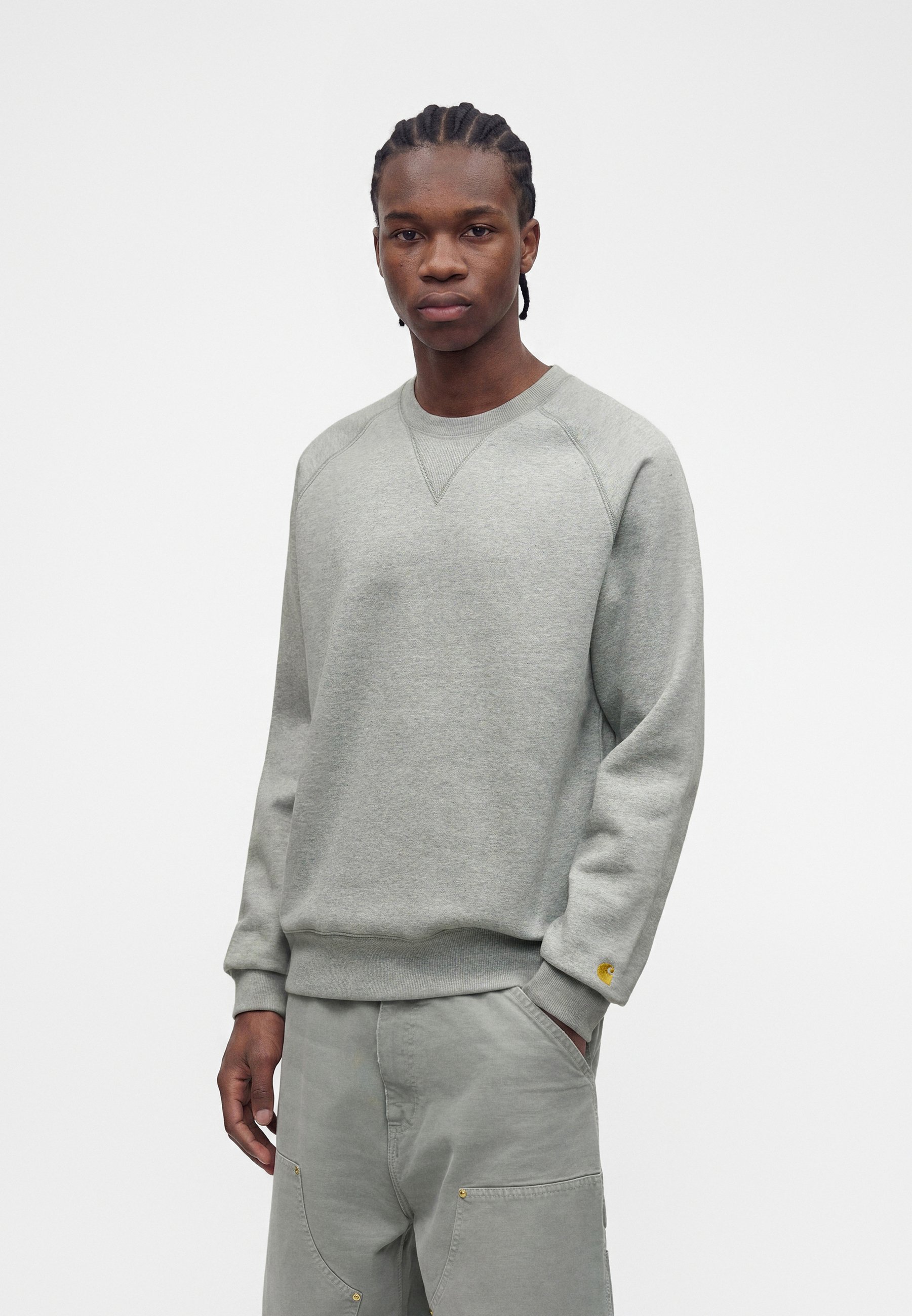 Carhartt WIP CHASE - Sweatshirt - grey heather/gold-coloured