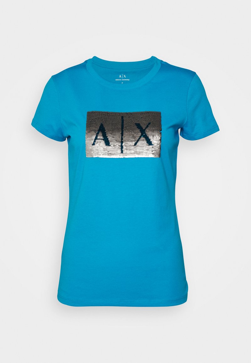Armani Exchange T-shirt estampada - waterfall/silver