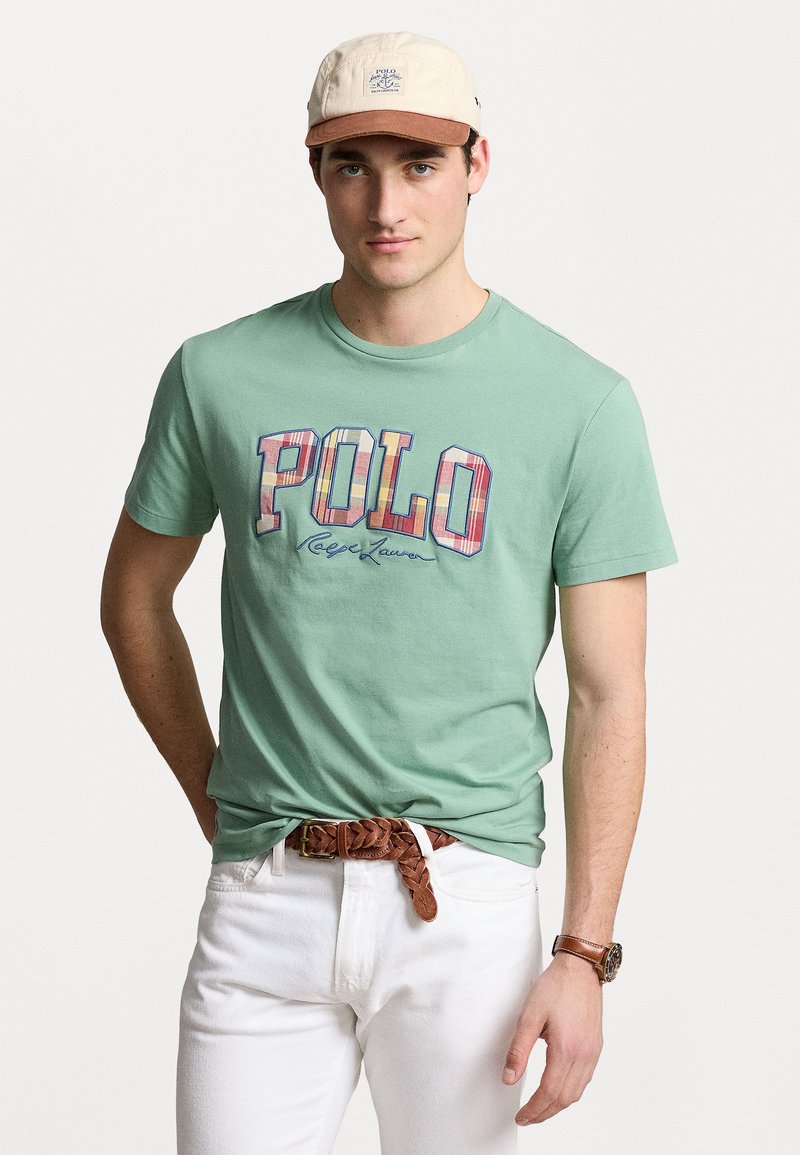 Polo Ralph Lauren CLASSIC FIT PLAID LOGO JERSEY T-SHIRT - T-shirt estampada - faded mint