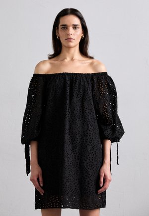 ARTEMIS OFF SHOULDER MINI DRESS - Day dress - black