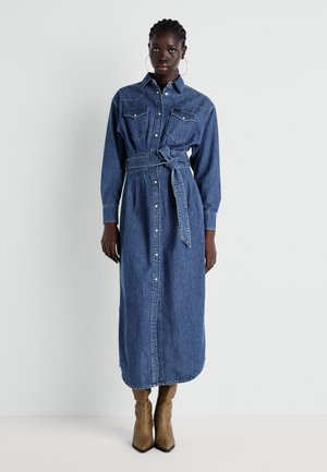BELTED WESTERN DRESS - Denim dress - blue fusion