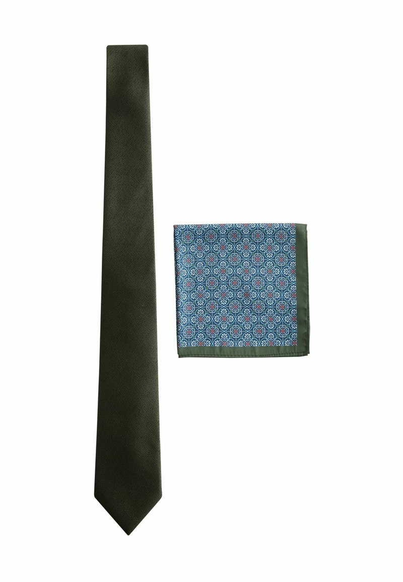 Next SAGE WITH FLORAL SET - Batistă de buzunar - green blue