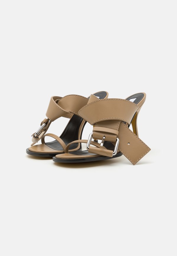 BELTED UP - Heeled mules - beige2