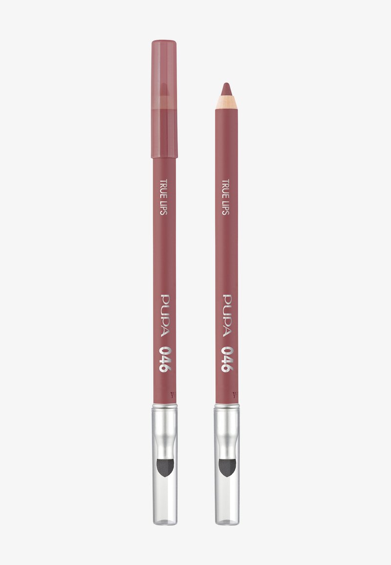Set de crayons à lèvres en couleur mauve atténuée. Présente une finition mate lisse, avec une pointe effilée pour la précision et un outil d'estompage intégré à une extrémité.