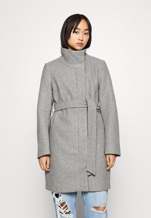 VILA VICOOLEY COLLAR BELT COAT - Halflange jas - black/zwart