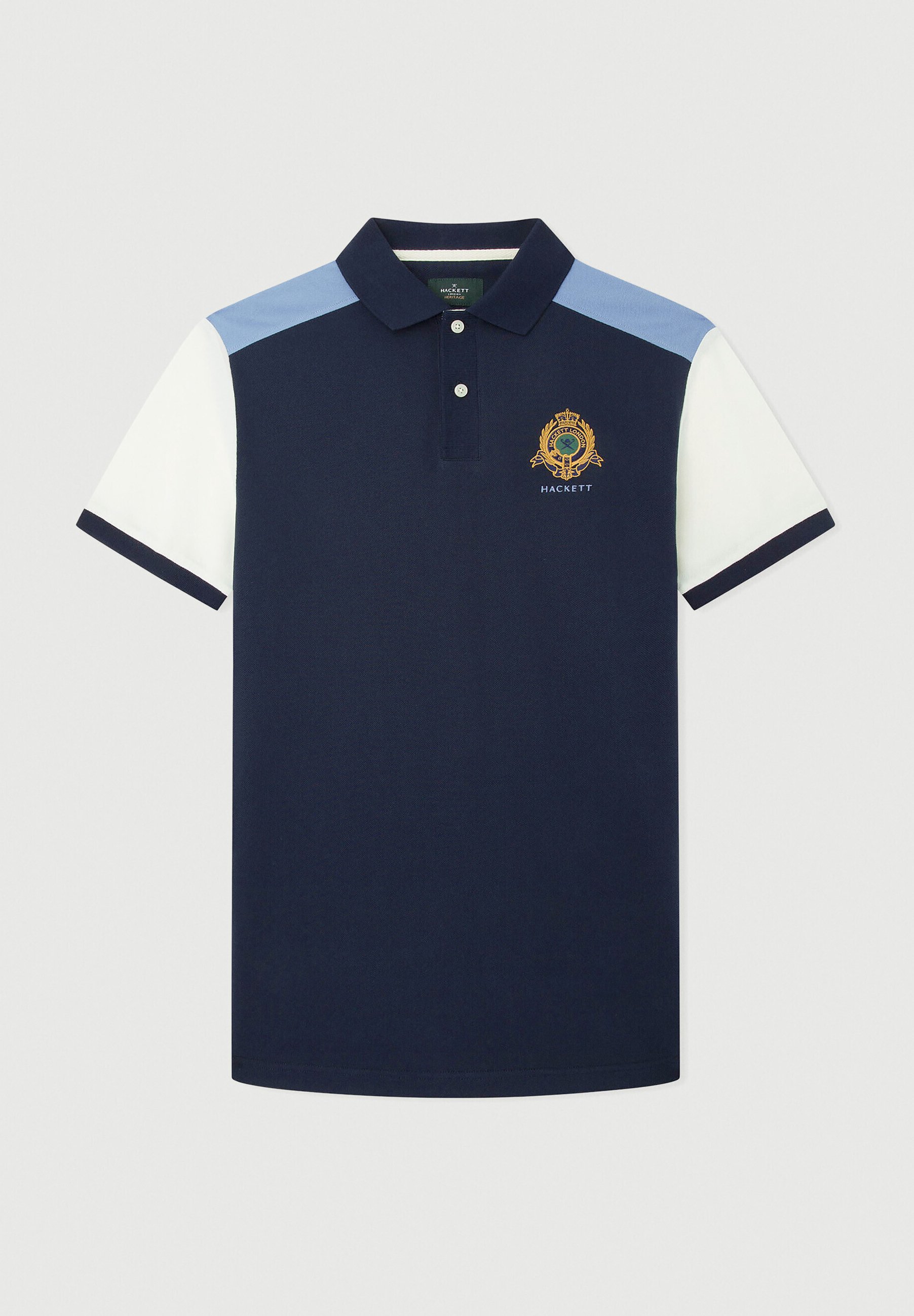 Hackett London Herren Freizeithemd – Baumwolle-Leinen, Kariert, Slim Fit, Regular Fit, Blau