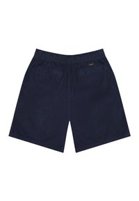 Σορτς από βελούδο ύφανσης βυσσινί με ελαστική μέση, δύο πίσω τσέπες welt και μικρό κίτρινο λογότυπο Wrangler στην δεξιά τσέπη.