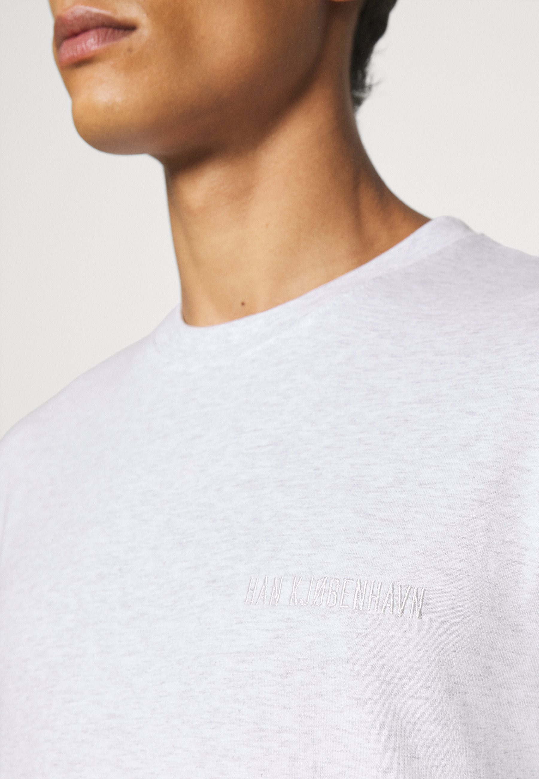 Men CASUAL TEE SHORT SLEEVE - Basic T-shirt - light grey melange Men CASUAL TEE SHORT SLEEVE - Basic T-shirt - light grey melange