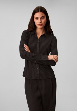 Calvin Klein, TEXTURED SHINY RIBBED SHIRT - Риза с копчета - black