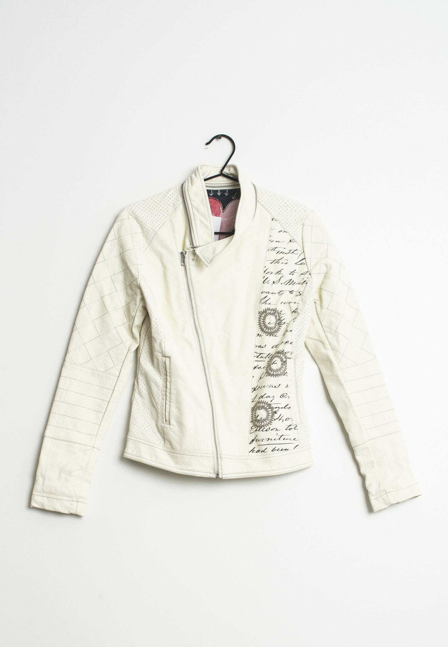 Chaqueta biker slim tachuelas White | Chaquetas \u0026 Abrigos Desigual Mujer -  Seiki Vietnam