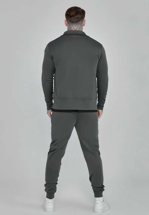 Felpa Con Cappuccio SikSilk Uomo Blu Navy Zip Integrale Cotone Taglia M