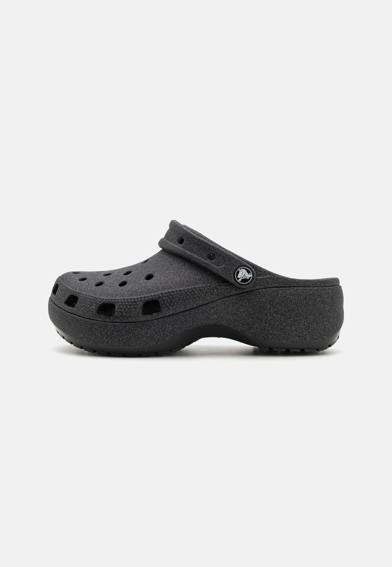 Crocs CLASSIC PLATFORM GLITTER - Badesandaler - black
