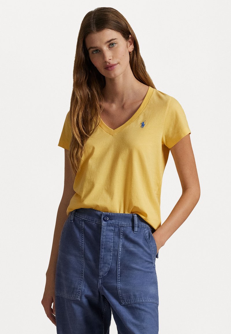 Polo Ralph Lauren COTTON JERSEY V-NECK T-SHIRT - Paprasti marškinėliai - corn yellow
