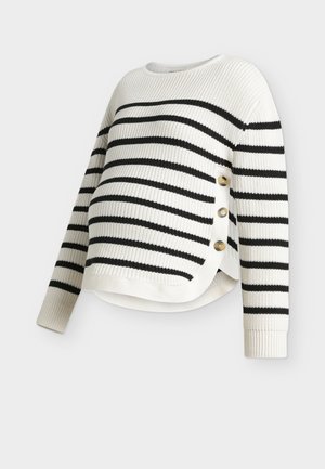 Anna Field MAMA MATERNITY NURSING JUMPER WITH SIDE BUTTONS - Džemper - off-white/black