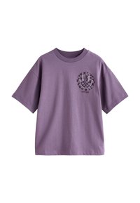 Unselected, purple checkerboard smile