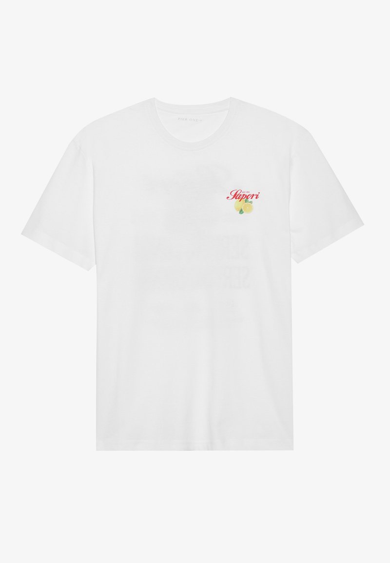 Pier One T-shirt print wit Pier One T-shirt print wit