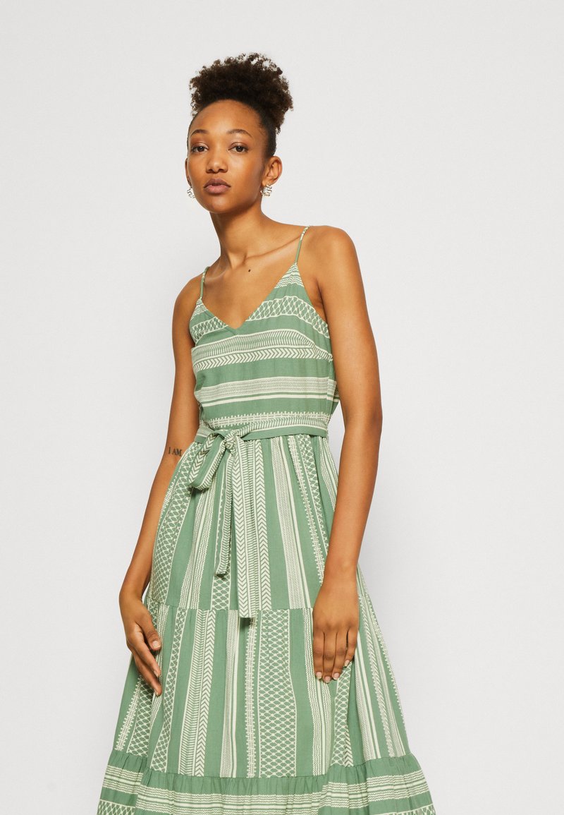 Robe White Stuff En Coton Vert Clair - Taille 12, Manches 3/4, Broderie Dos, Très Bon état