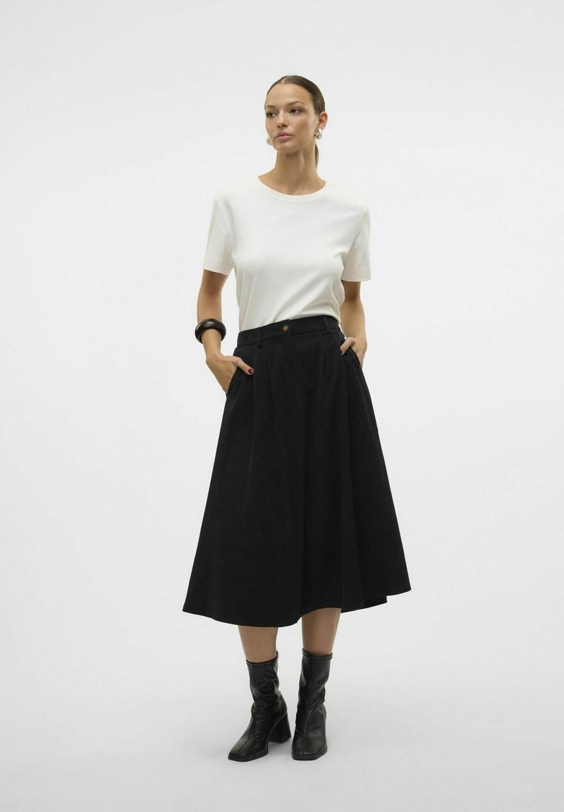 Vero Moda VMVILJA HOHE TAILLE  - Jupe trapèze - black