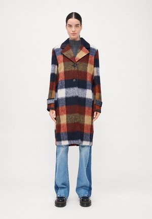 ONLY Tall ONLALINA LIFE CHECK COAT - Classic coat - rust/night sky/mustard gold/cloud dancer