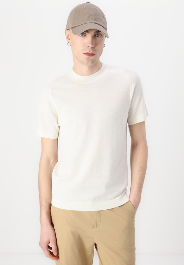 SLHTRAY CREW NECK NOOS - Basic T-shirt - egret3