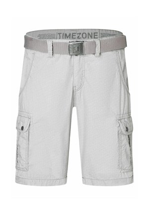 TIMEZONE, FEINE MIT GEOMETRISCHEM MUSTER UND GÜRTEL - Shorts - grau