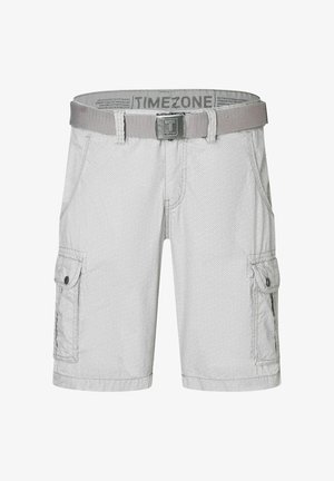 TIMEZONE, FEINE MIT GEOMETRISCHEM MUSTER UND GÜRTEL - Shorts - grau