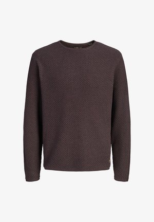 Jack & Jones PREMIUM, KNITTED PULLOVER PLAIN KNITTED PULLOVER - Pullover - chocolate torte
