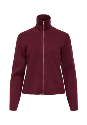Object, KNITTED CARDIGAN HIGH NECK - Strickjacke - windsor wine