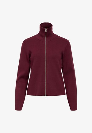 Object, KNITTED CARDIGAN HIGH NECK - Strickjacke - windsor wine