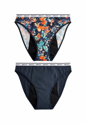 2 PACK HEAVY FLOW PERIOD KNICKERS  - Menstruacinės kelnaitės - navy floral print plain navy