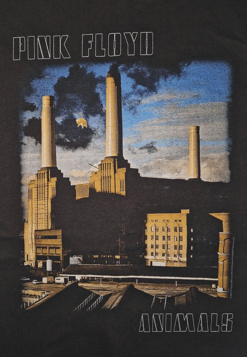 Pink Floyd T-Shirt Longues Manches Animals B&W – Officiel Homme Noir – Rock Classique