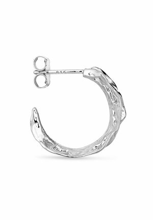 LEAF HOOP LEFT - Single earring - silver coloured