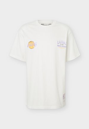 Mitchell & Ness, FULL COURT PRESSED BOXY TEE LOS ANGELES LAKERS - Ρούχα για κλαμπ - vintage white