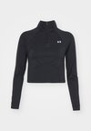 VANISH SEAMLESS 1/4 ZIP CROP - Longsleeve - black/white