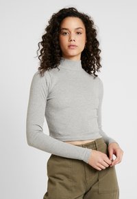 Missguided HIGH NECK CROP 2 PACK - Camisola de manga comprida - black/grey