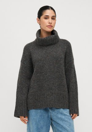 VMINGRID ROLL NECK  - Strickpullover - dark grey melange