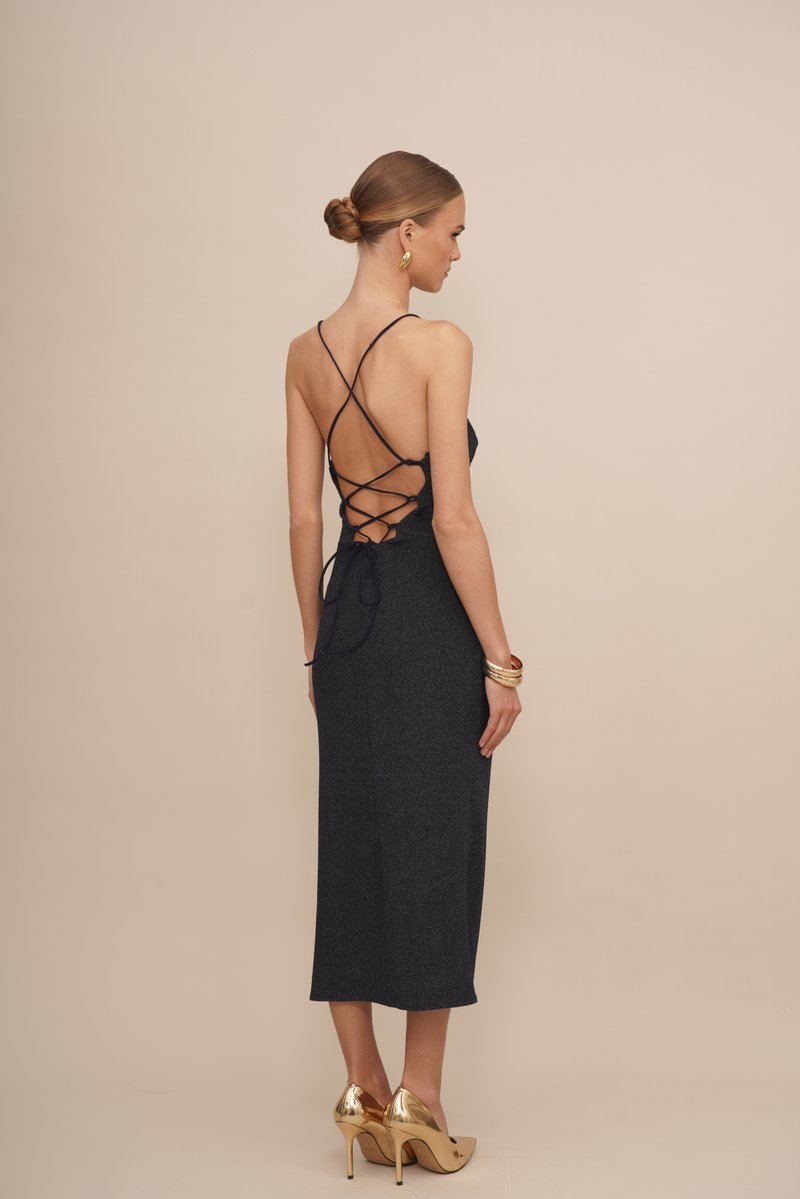 WAL G. EXCLUSIVE NYE GLITTER ARGENTINE MIDI - Cocktail dress / Party dress  - navy blue/dark blue - Zalando.ie
