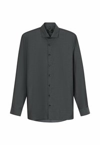 Grijze langemouwen overhemd met knopen, voorzien van een klassieke kraag, frontknopen en een gestructureerde stof. Ontspannen pasvorm en een afgeronde zoom.