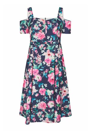 FLORAL - Jurk - navy