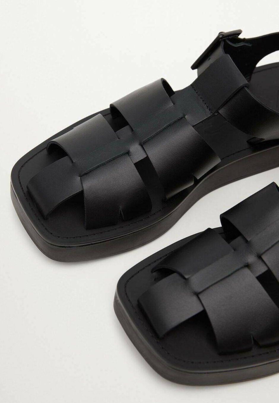 mango black platform sandals