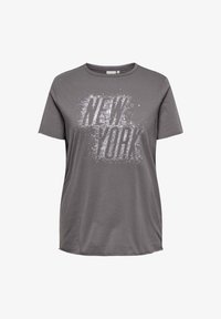 Valitud, plum kitten print new york glitter