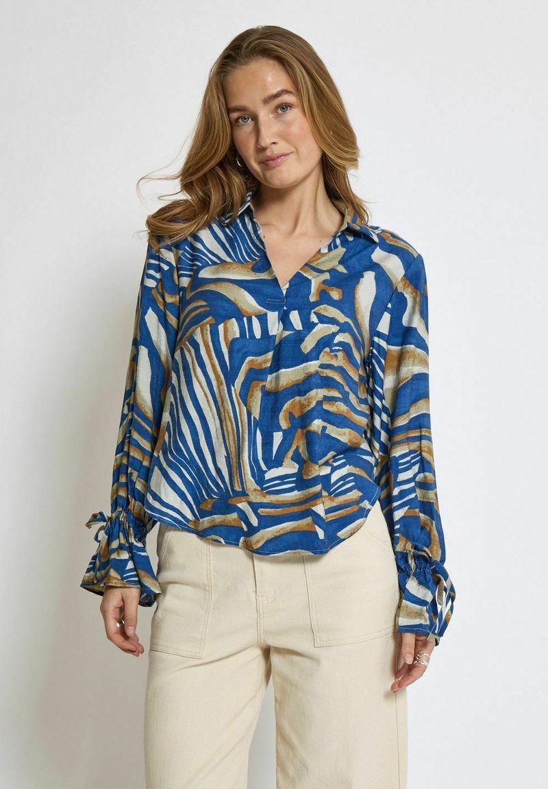 Desires ISA V-NECK LONG SLEEVE - Camicetta - p skydiver blue print
