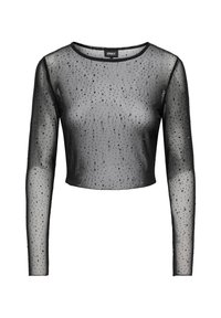 OLMLOURA STONE O-NECK - T-shirt à manches longues - black detail:rhinestones all over