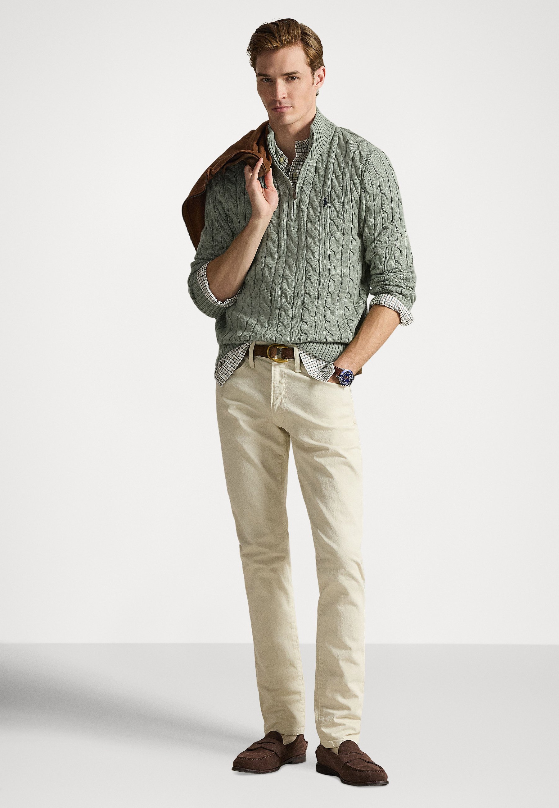 Polo Ralph Lauren CABLE-KNIT COTTON QUARTER-ZIP SWEATER - Jumper
